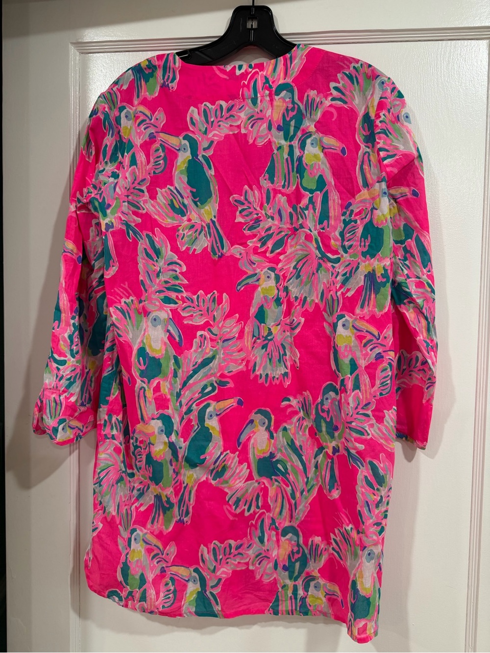 Lilly Pulitzer Hot Pink Tropical Parrot Tunic XS - Picture 8 of 10